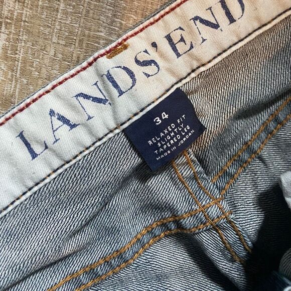 Lands’ End Wide Leg Jeans Men’s 34x30 Relaxed Fit Slightly Tapered Classic Jean - Picture 8 of 10